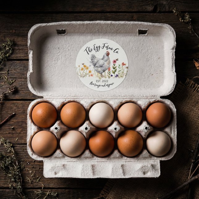 Benutzerdefinierter Farm-Aufkleber Wasserfarben Hu Runder Aufkleber (Von Creator hochgeladen)