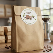 Benutzerdefinierter Faultier-Kaffeebar-Aufkleber