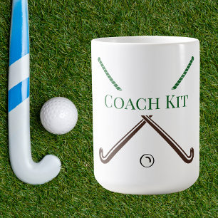 Benutzerdefinierter Feldhockey-Trainer / Gekreuzte Kaffeetasse