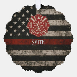 Benutzerdefinierter Feuerwehrmann Thin Red Line We Ornament Karte