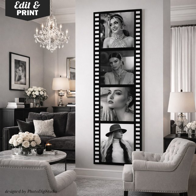 Benutzerdefinierter Filmstreifenposter mit Foto, H Poster (Custom Photo Movie Strip Poster, Hollywood Party Poster)