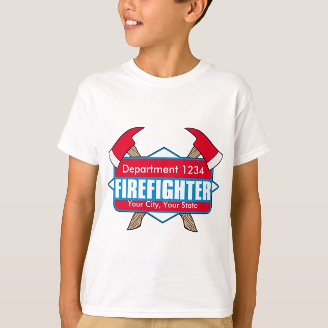 Benutzerdefinierter Firefighter mit Achsen T-Shirt (Vorderseite)