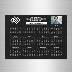 Benutzerdefinierter Firmenkalender 2027 Schwarzer Magnetkarte