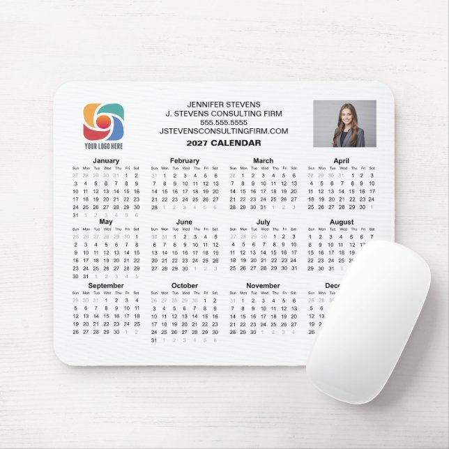 Benutzerdefinierter Firmenlogo 2027 Firmenkalender Mousepad (Mit Mouse)