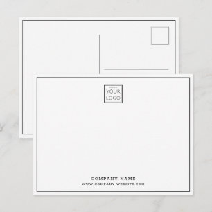 Benutzerdefinierter Firmenlogo Firmenname Schwarze Postkarte