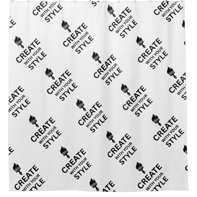 Benutzerdefinierter Firmenlogo-Markenständer Duschvorhang (Vorderseite)