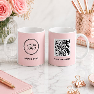 Benutzerdefinierter Firmenlogo-QR-Code-Becher Pe Kaffeetasse