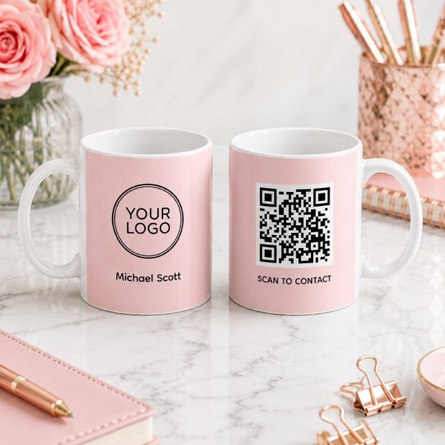 Benutzerdefinierter Firmenlogo-QR-Code-Becher | Pe Kaffeetasse (Von Creator hochgeladen)