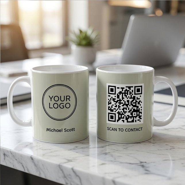 Benutzerdefinierter Firmenlogo-QR-Code Kaffeetasse (Von Creator hochgeladen)