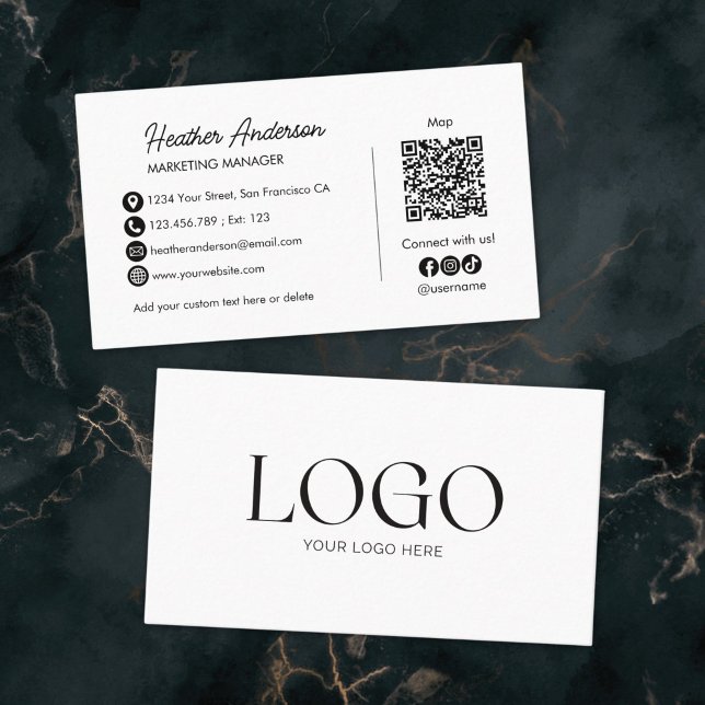 Benutzerdefinierter Firmenlogo-QR-Code Modern Mini Visitenkarte (Von Creator hochgeladen)