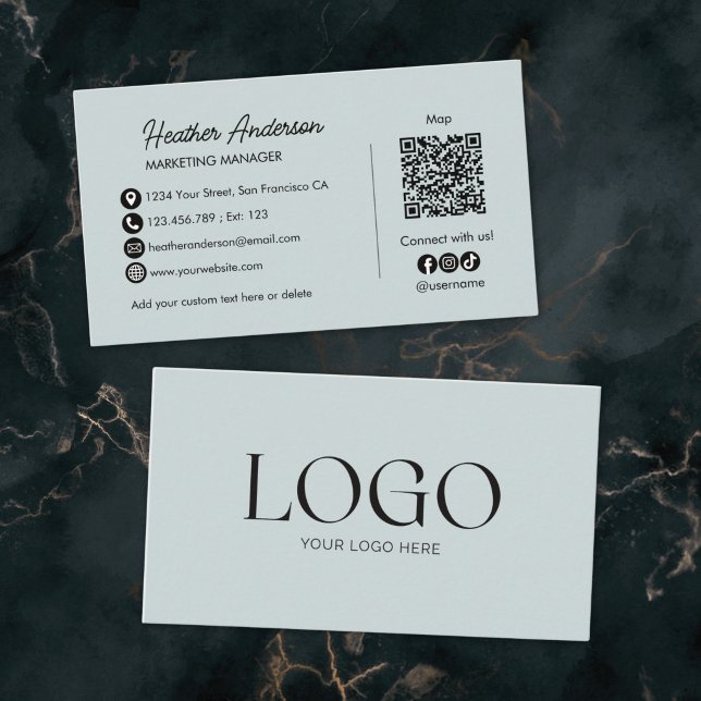 Benutzerdefinierter Firmenlogo-QR-Code Modern Mini Visitenkarte (Von Creator hochgeladen)