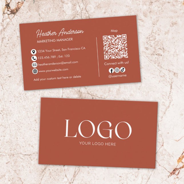 Benutzerdefinierter Firmenlogo-QR-Code Modern Mini Visitenkarte (Von Creator hochgeladen)