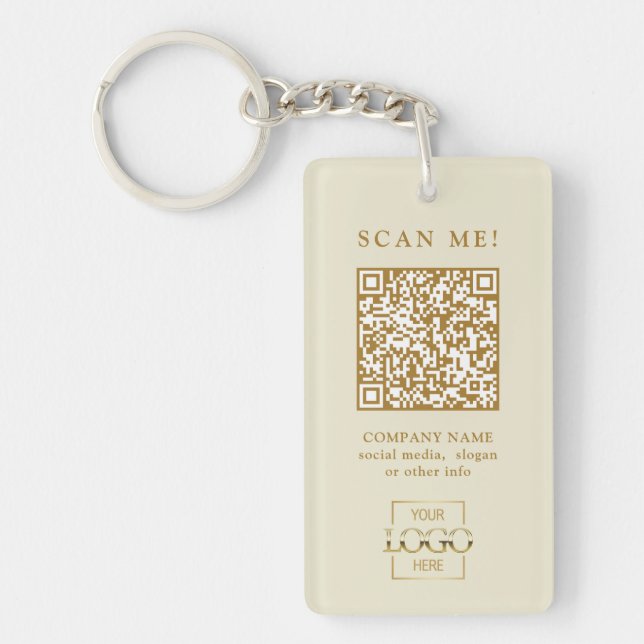 Benutzerdefinierter firmenlogo-qr-code modern schlüsselanhänger (Vorderseite)