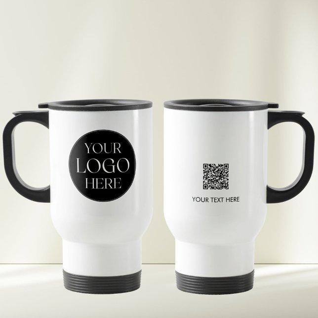 Benutzerdefinierter Firmenlogo-QR-Code-Promotionsa Reisebecher (Front and Back)