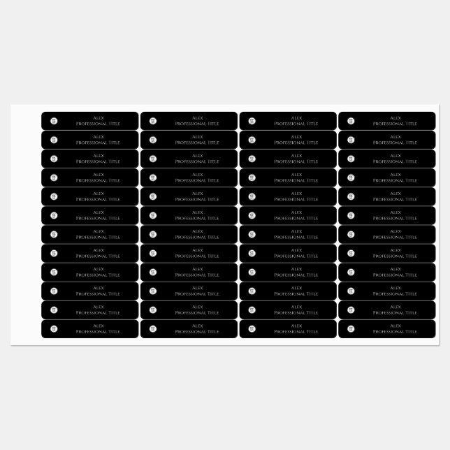 Benutzerdefinierter Firmenname für Schwarzweiß-Log Etiketten (Blatt)