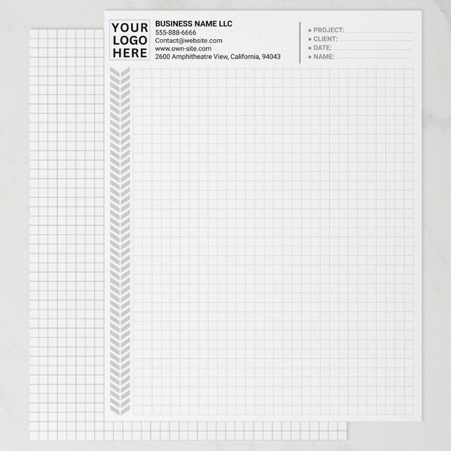 Benutzerdefinierter Firmenname & Logo | Millimeter Briefbogen (company logo on grid paper, bulk custom graph papers)