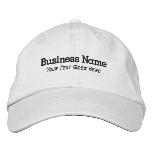 Benutzerdefinierter Firmenname mit Slogan Text Whi Bestickte Baseballkappe