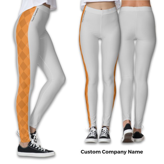 Benutzerdefinierter Firmenname Orange Accents Grau Leggings (Von Creator hochgeladen)