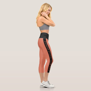 Benutzerdefinierter Fitnessstudio-Name Schwarz Str Capri Leggings
