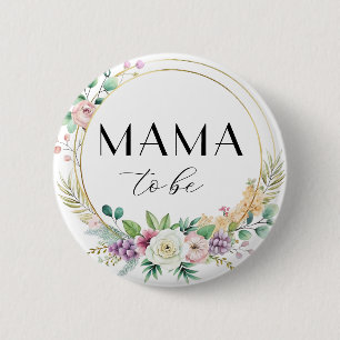 Benutzerdefinierter floraler Baby Shower Button – 
