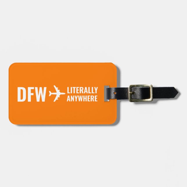 Benutzerdefinierter Flughafencode Funny Orange Gep Gepäckanhänger (Vorderseite horizontal)