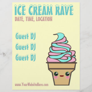 Benutzerdefinierter Flyer für den Eiscreme-Rave