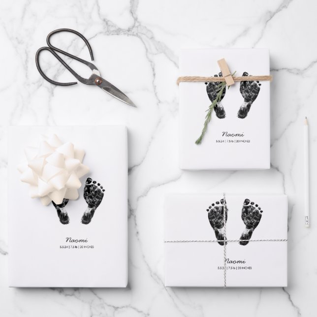 Benutzerdefinierter Footprint | Hochladen des Baby Geschenkpapier Set (Vorderseite)