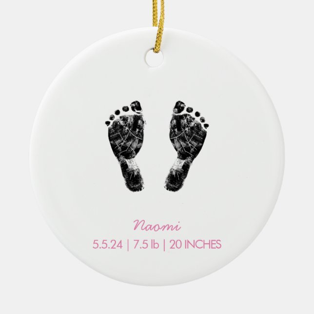 Benutzerdefinierter Footprint | Hochladen des Baby Keramik Ornament (Vorne)