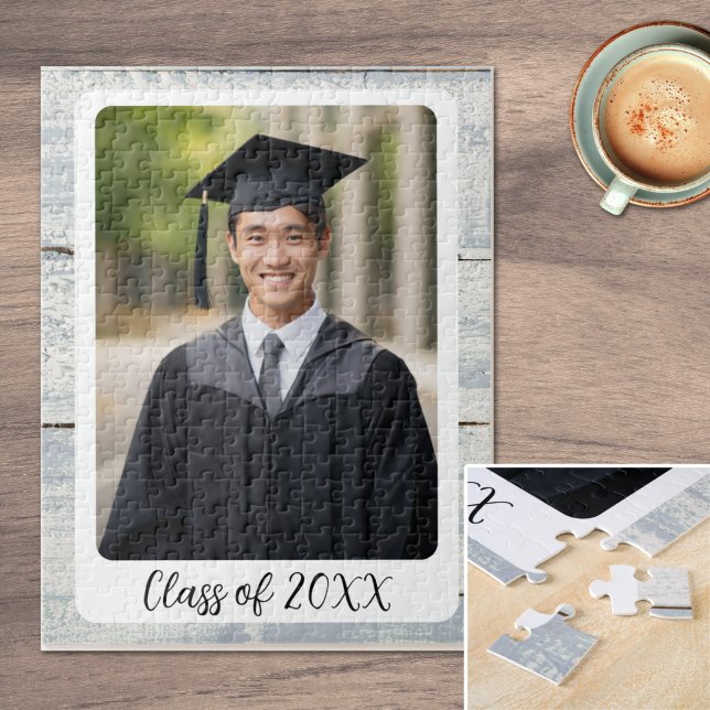 Benutzerdefinierter Foto-Abschluss Puzzle (Custom Photo Class of 20xx Graduation Jigsaw Puzzle)