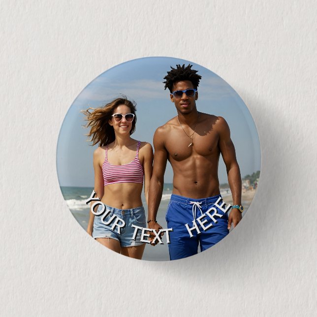 Benutzerdefinierter Foto-Button-Anstecker – Person Button (Vorderseite)