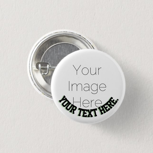 Benutzerdefinierter Foto-Button Pin – Text-Abzeich Button (Vorne & Hinten)