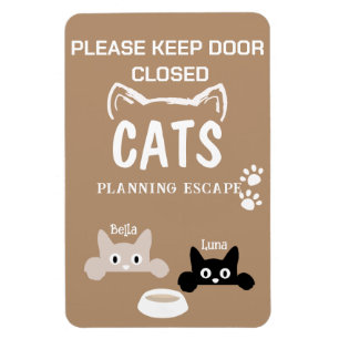 Benutzerdefinierter Foto Cat Planning Escape Door  Magnet