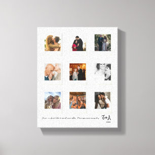Benutzerdefinierter Foto-Collage-Rahmen zum Jubilä Leinwanddruck