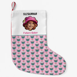 Benutzerdefinierter Foto Cupcakes Skalierter Vorla Kleiner Weihnachtsstrumpf