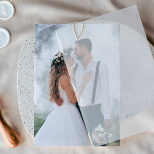 Benutzerdefinierter Foto-Ebene für Vellum-Hochzeit Einladung