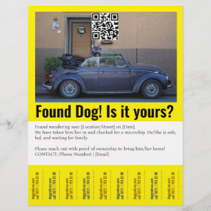 Benutzerdefinierter Foto-Fundhund-Notfall-Pet-Alar Flyer