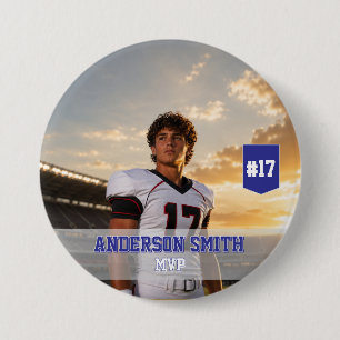 Benutzerdefinierter Foto-Fußball-MVP-Button-Anstec Button