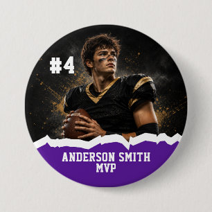 Benutzerdefinierter Foto-Fußball-MVP-Button-Pin Button