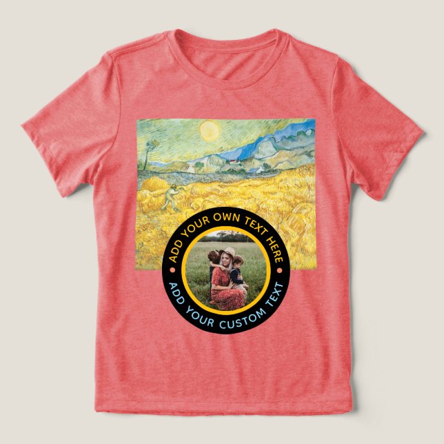 Benutzerdefinierter Foto - Geburtstagsfeiertag Tri-Blend Shirt (Design Vorderseite)