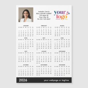 Benutzerdefinierter Foto-Logo 2026 Magnetkalender Magnetkarte