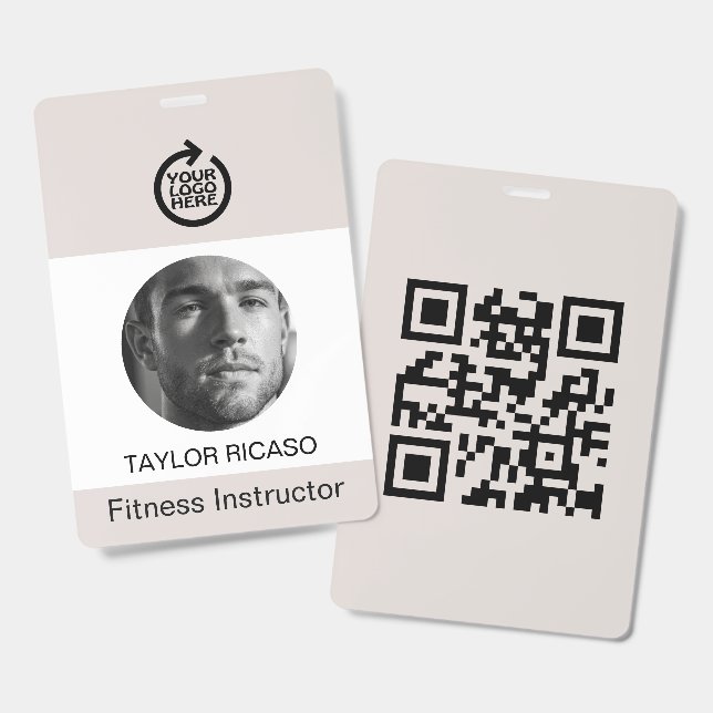 Benutzerdefinierter Foto-Logo-QR-Code Business Per Ausweis (Vorder- & Rückseite)