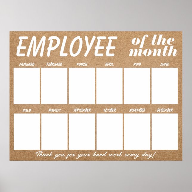 Benutzerdefinierter Foto-Mitarbeiter der Monatsanz Poster (Vorne)