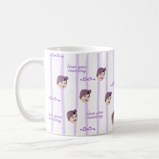 Benutzerdefinierter Foto-Mug mit süßem Bogenmuster Kaffeetasse (Links)