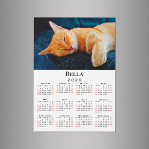Benutzerdefinierter Foto Name 2026 Kalender-Magnet Magnetkarte