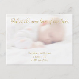 Benutzerdefinierter Foto Name Baby Geburtsankündig Feiertagspostkarte
