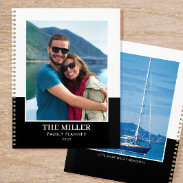 Benutzerdefinierter Foto Name Black Modern Planer