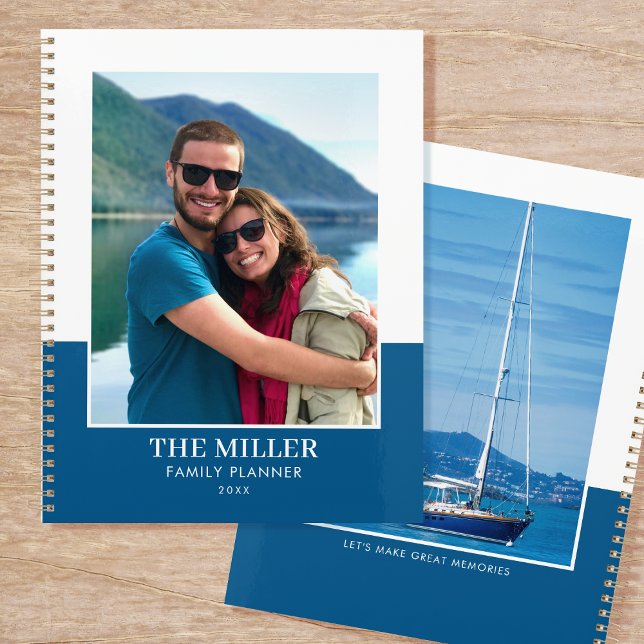 Benutzerdefinierter Foto Name Blau Modern Planer (Von Creator hochgeladen)