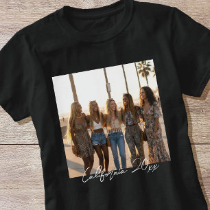 Benutzerdefinierter Foto-Name Einfaches Skript-Typ T-Shirt