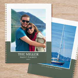 Benutzerdefinierter Foto Name Grün Moderne Planer