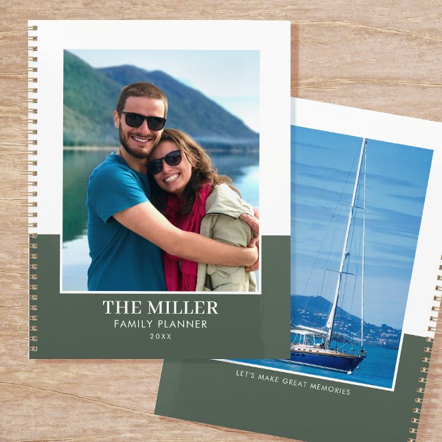 Benutzerdefinierter Foto Name Grün Moderne Planer (Von Creator hochgeladen)